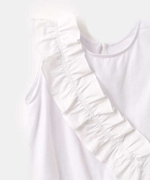 Blusa para niña en popelina color blanco