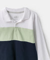 Camiseta tipo polo para bebé niño en algodón color blanco