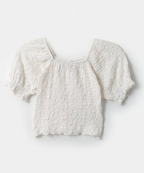 Blusa para niña en magliaglace color blanco