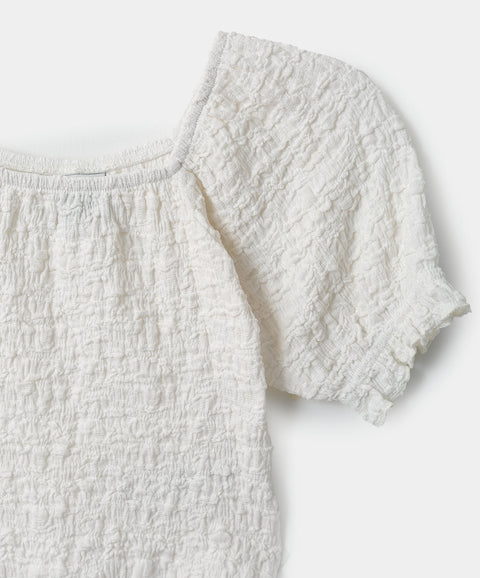 Blusa para niña en magliaglace color blanco