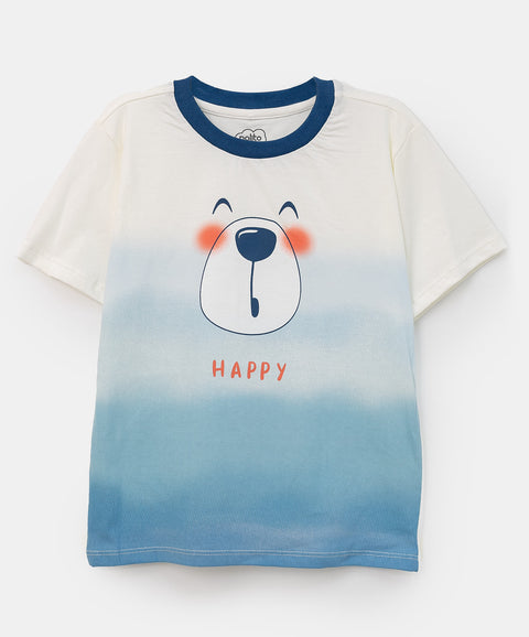 Camiseta para bebé niño en tela suave color crudo