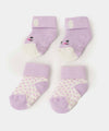 Medias x 2 para recién nacida en algodón color lila
