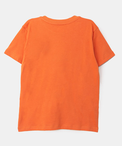 Camiseta para bebé niño en tela suave color naranja
