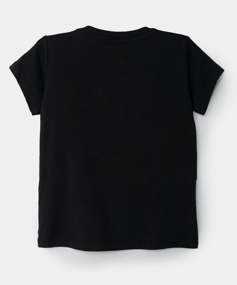 Camiseta para bebé niña en licra color negro