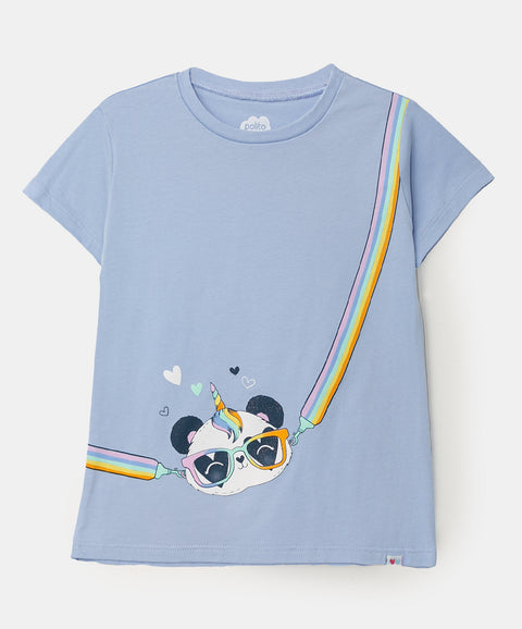 Camiseta para bebé niña en licra color lila