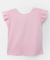 Camiseta manga corta para niña en licra color rosado