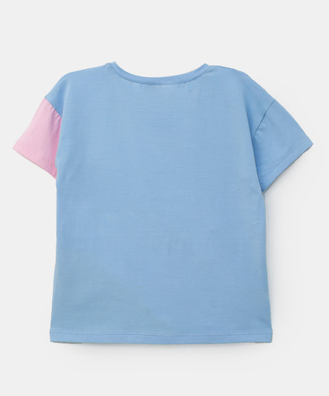 Camiseta para bebé niña en licra color hortensia
