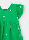 Vestido para bebé niña en franela color verde