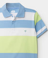 Camiseta tipo polo para niño en algodón color azul