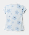 Camiseta tipo polo para niña en algodón color azul claro