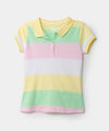 Camiseta tipo polo para niña en algodón color amarillo claro