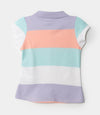 Camiseta tipo polo para bebé niña en algodón color lila
