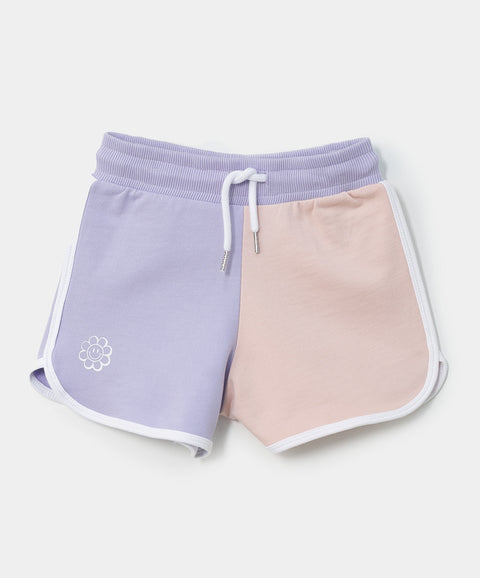 Short para bebé niña en burda color lila