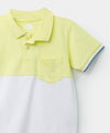 Camiseta tipo polo para bebé niño en algodón color lima con blanco