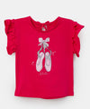 Blusa para bebé niña en licra color cereza