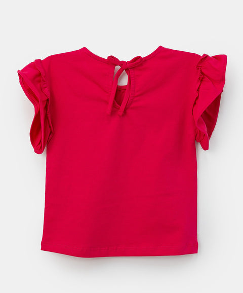 Blusa para bebé niña en licra color cereza