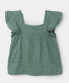 Blusa corta para bebé niña en ojalillo color verde