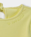 Camiseta manga corta para bebé niña en rib color lima