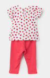 Conjunto de jogger con blusa para recién nacida en tela suave color fresa