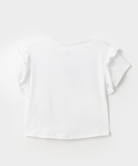 Camiseta Para Niña En Licra Color Blanco - Boleros En Hombros