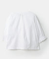 Blusa manga larga para bebé niña en popelina color blanco con detalles de encajes