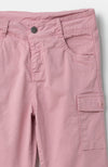 Pantalón cargo para niña en drill color rosado
