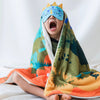 Antifaz para bebé niño color turquesa con estampado de dinosaurio